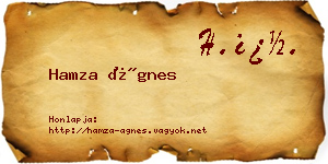 Hamza Ágnes névjegykártya